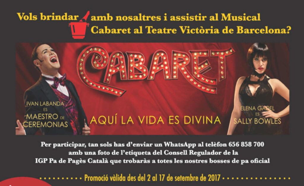 Vols brindar amb nosaltres i assistir al musical Cabaret al Teatre Victòria de Barcelona?